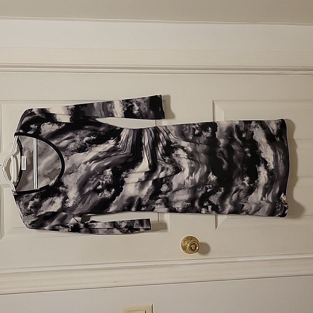Calvin Klein dress size 4. Black, gray and white.